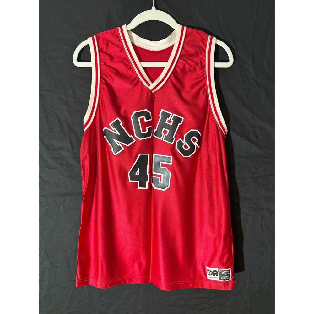 Don Alleson Athletic Vintage NCHS 45 Basketball Jersey Red Mens Large USA